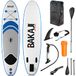 Bakaji Opblaasbare surfplank, 320 x 81 cm, met aluminium peddel, vin, pomp, enkelband en accessoires
