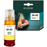 Evoke Yellow Ink for Canon GI43Y 60ml 3700 Pages Pixma G540 G550 G640 G650