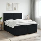 vidaXL Boxspringbed met matras, zwart, 180 x 200 cm, gestoffeerd