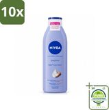 Nivea 10 x Lait pour le corps lisse - Beurre de karité - 72 heures d'hydratation - Pour peau sèche - 250 ml