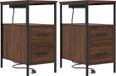 vidaXL Nachtkastje 2 stuks bruin eiken 30 x 48 x 61 cm Bewerkt hout
