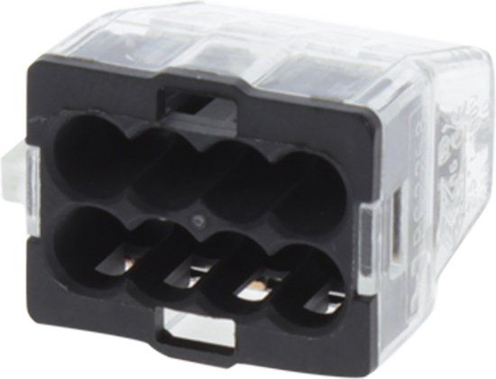 Enzo THR BV Lasklem – 8–polig – 8–gaats – 8 x 1.0 – 2.5 mm² – transparant/zwart – 25 stuks