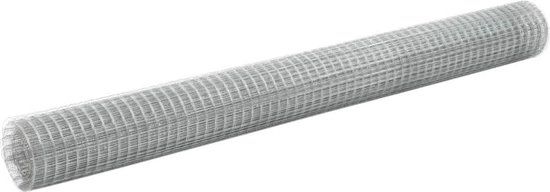 vidaXL Draadgaas vierkant 10x1.5 m gegalvaniseerd staal zilver