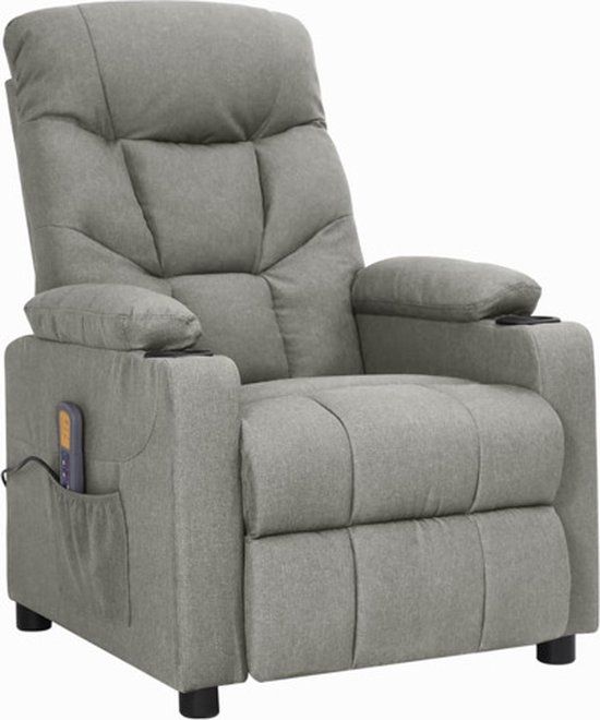 vidaXL Massagestoel stof lichtgrijs