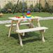 Prolenta Maison Exclusive Picknicktafel voor 4 kinderen met parasolgatting, gemaakt van massief grenenhout