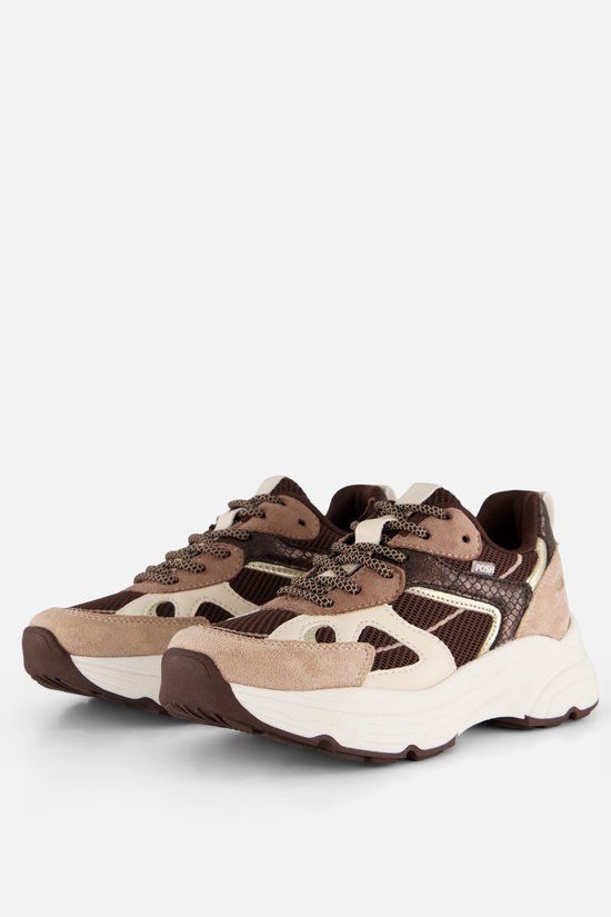 POSH by Poelman Posh Exclusief Sneakers beige Combi - Dames - Maat 36