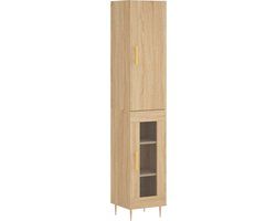 vidaXL Hoge kast 34,5x34x180 cm bewerkt hout sonoma eikenkleurig
