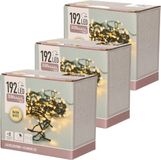 Merkloos Kerstverlichting - 3x - op batterij - warm wit - 192 lampjes - 15 meter