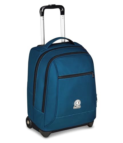 Invicta New Benin Solid schooltrolley, blauw, 2-in-1, dubbele toepassing, trolley en rugzak, school- en reisrugzak, jongens en meisjes, Blauw, Eén maat, modern