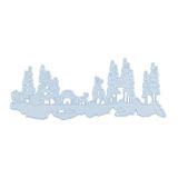 Nellie's Choice CRSD011 Stanssjabloon landschap-rendier in het bos, 14 x 5,7 cm