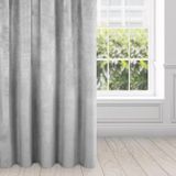 Eurofirany Villa Gordijn, fluweel, zacht, plooiband, 1 stuk, edel gordijn, dik, 290 g/m2, elegant, glad, effen, wollig, modern, klassiek, woonkamer, slaapkamer, lounge, staalgrijs, 140 x 270 cm