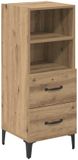vidaXL Dressoir Artisanaal Eikenkleurig 34 x 34,5 x 90 cm Bewerkt Hout