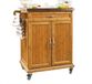 Chariot de service en bois - Porte-serviettes - Tiroir - 66x44x90 cm