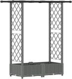 vidaXL Verhoogd bed met trellis en dak lichtgrijs 122,5 x 40 x 121 cm