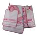 Set voor kleuterschool en kleuterschool om op te borduren. 3-delige set: slabbetje met elastiek 29 x 35 cm, handdoek 40 x 55 cm en zakje 32 x 37 cm met lint van ethamine voor kruissteek, katoen, 100%