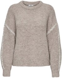 JDY Zoey Life Stitch Knit Sweater Dames - Maat XS - Beige - Wit - XS