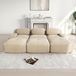 Banc modulaire trois places, 3 poufs, tissu velours côtelé, sans cadre, facile à assembler, adapté aux animaux domestiques (beige)