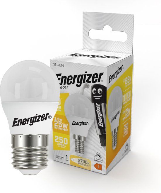 Energizer LED kogellamp E27 4,9W warmwit licht mat