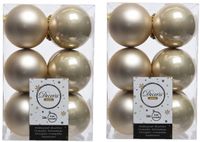 Decoris Boules de Noël - 84 pièces - perle claire/champagne - 6 cm - plastique - mat/brillant