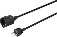 Sygonix SY-4872636 Stroom Verlengkabel 16 A Zwart 5.00 m H05VV-F 3G 1,5 mm²