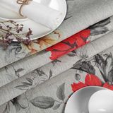 ANRO Tafelkleed Bloemenmotief Grijs Ovaal 180x140cm