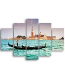 Homemania Muurfoto, Venezia, 5 steden en landschappen per woonkamer, meerkleurig, 95 x 0,3 x 60 cm, HM205MDF074, MDF