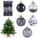 Unyqoos® Set van 30 handgemaakte onbreekbare Christbaumkugeln in elegante schwarze Farbe