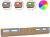 vidaXL TV-meubel met LED-verlichting, bewerkt hout, artisanaal eiken, 300x35x40 cm