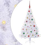 vidaXL Sapin de Noël artificiel avec 150 LED Blanc 150 cm PVC et Acier