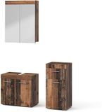 Vicco Meuble de salle de bain Luna, Oldstyle, 3 pièces