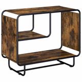 vidaXL Dressoir Gerookt eiken 80 x 37,5 x 64,5 cm Bewerkt hout