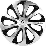 Sparco Sicilia CS5 Hubcap Black Silver 15" (4 pcs)