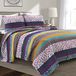 Lush Decor Boho Stripe Omkeerbare Katoen 3-delige Quilt Set, Polyester, Plum & Yellow, Full/Queen