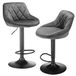 Set de 2 tabourets de bar pivotants avec dossier et hauteur réglable