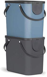 Rotho Babydesign Albula - Set Van 2 Afvalscheidingssystemen - 25L - Antraciet/ Blauw