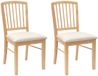 vidaXL Eetkamerstoelen, 2 stuks, Massief rubberhout, Naturel, 50 x 52,5 x 91 cm