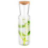 APS Glazen karaf "Dots", glazen waterkaraf, transparante waterkaraf met kurkdeksel, glazen karaf, hoogte 27 cm, volume 0,7 l
