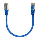 Waytex 33801 Ethernet-kabel, RJ45, Cat 6a, S/FTP, 500 MHz, afgeschermd, 100% koper, LSZH, halogeenvrij, compatibel met pc, printer, box, router, netwerkswitch, gameconsoles, tv, 0,5 m, blauw