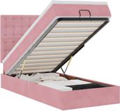 vidaXL Ottomaans bed met matrassen fluweel roze 80x200cm