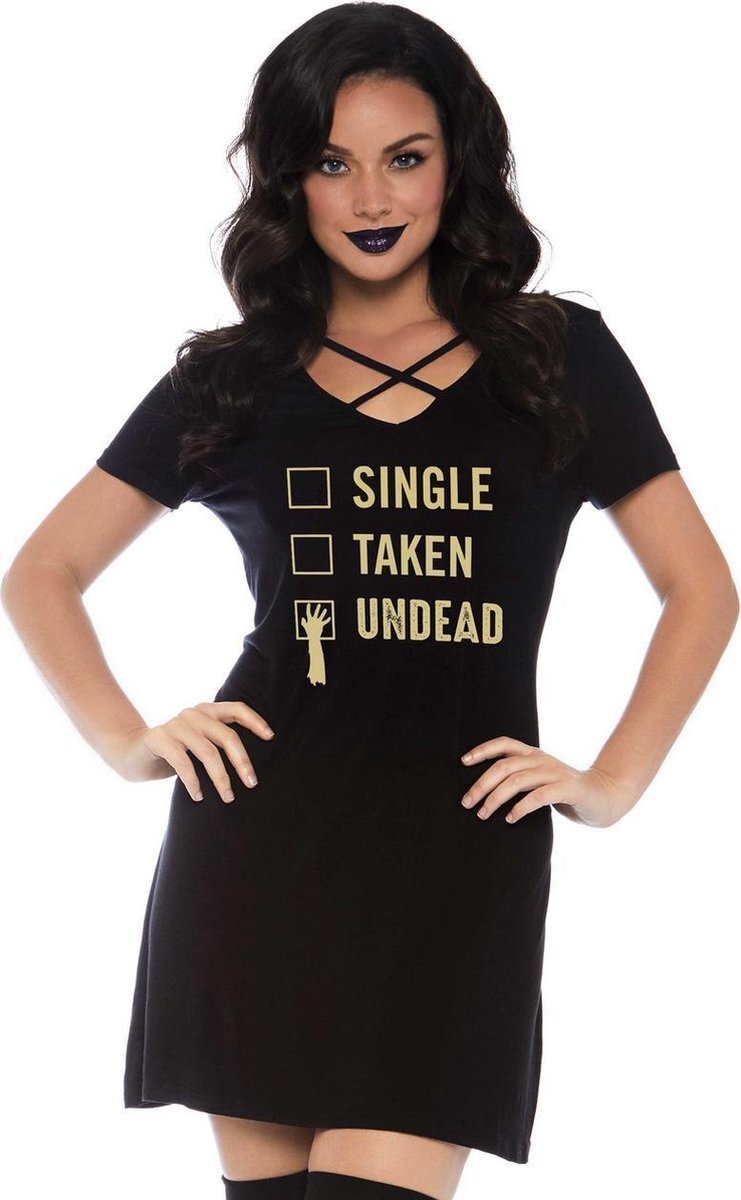 Leg Avenue Kostuum jurk -L- Undead Jersey Zwart