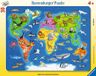Ravensburger kinderpuzzel - 06641 wereldkaart met dieren - framepuzzel voor kinderen vanaf 4 jaar, met 30 stukjes