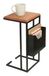 Relaxdays Bedside Table Black, Brown Iron, Mango Wood