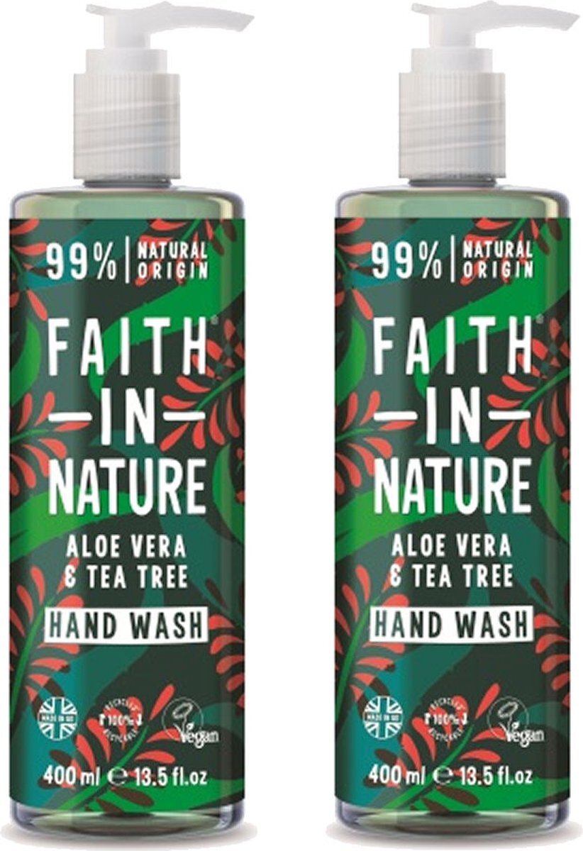 Faith In Nature - Hand Wash Aloe Vera & Tea Tree - 2 Pak