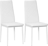 Homcom Eetkamerstoel - Set van 2 - Wit