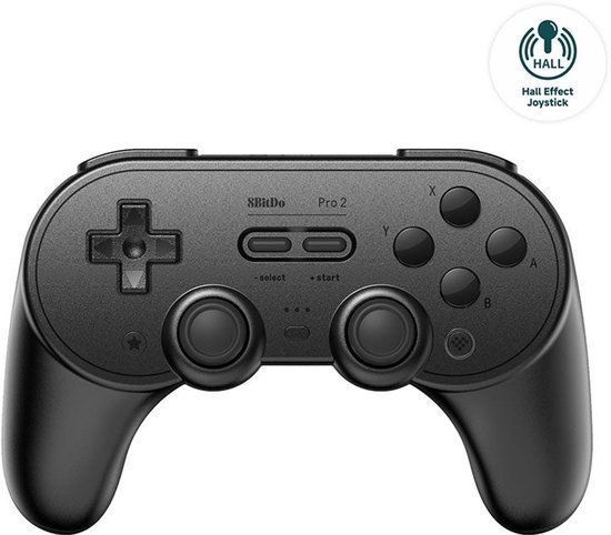 8BitDo Pro 2 Wireless Controller (Hall Effect Joystick) - Black Edition - Nintendo Switch