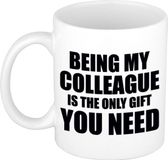 Bellatio Decorations Colleague the only gift you need koffie mok / beker - wit - cadeau collega - 300 ml