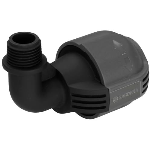 Gardena 2780-20 L-stuk met buitendraad: Verbindingsstuk voor aansluiten verzonken sproeier op buisuiteinde, 25mm x 1/2'', Quick & Easy techniek, zelfdichtende schroefdraadverbinding