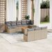 Maison Exclusive - Ensemble de jardin pour le jardin, composé de 11 pièces, avec un mélange de polyrotin tressé beige et de coussins
