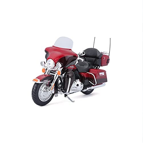 Bauer Spielwaren 2049729 Maisto Harley-Davidson FLHTK Electra Glide Ultra Limited ´13: Motorfiets model 1:12, met besturing, beweegbare standaard en vrij rollende wielen, 17 cm, rood (532323)