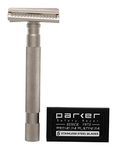 Parker Semi Slant Safety Razor Satin Graphite Finish - 8051739113020